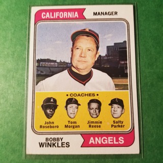 1974 TOPPS BASEBALL SET BREAK 276 BOBBY WINKLES MGR. ANGELS