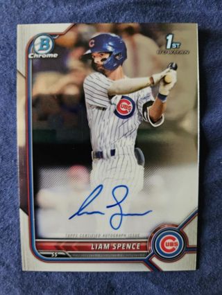 2022 Bowman Chrome Prospect Autograph Liam Spence