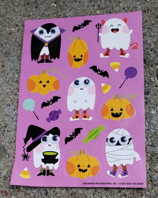 HALLOWEEN GLOSSY STICKERS WITH WIGGLE EYES