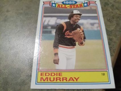 1986 TOPPS-1985 ALL STAR GAME EDDIE MURRAY BALTIMORE ORIOLES BASEBALL CARD# 2 OF 22
