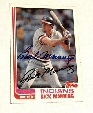 Autographed Rick Manning - 1982 Topps #202 - Cleveland Indians Baseball Card