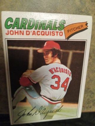 1977 TOPPS JOHN D'ACQUISTO ST. LOUIS CARDINALS BASEBALL CARD# 19