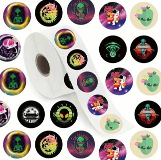 ➡️⭕(10) 1" ALIEN STICKERS!! (SET 3 of 3)⭕OUTER SPACE⭕