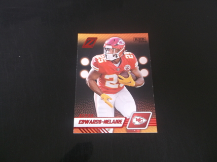 2023 Zenith  Clyde Edwards-Helaire   red  zone  parallel  card  #  47   Kansas City Chiefs