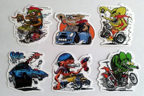 Six Rat Rod/Hot Rod Stickers