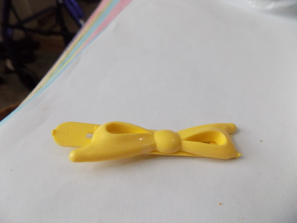 3 inch yellow bow shape hair barrette