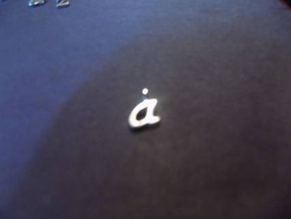 Silvertone cursive small initiall a charm