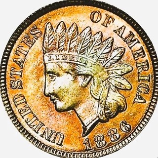 1886  Indian Head Cent, Superior Features, Used, Refundable, Ships Free