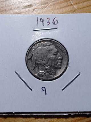 1936 Buffalo Nickel! 9.0