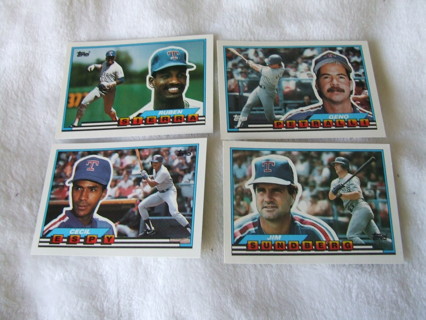 1989 Texas Rangers Team Topps Big Card Lot of 4