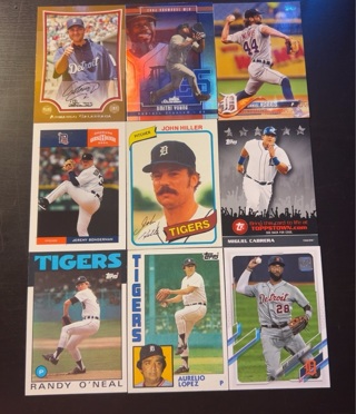 9 Detroit Tigers baseball cards 