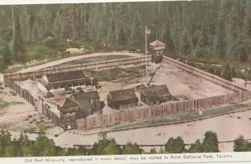 Vintage Unused Postcard: p: Old Fort Nisqually, Tacoma, WA