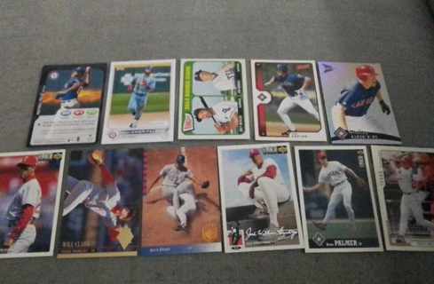 11 card Texas Rangers lot rc insert