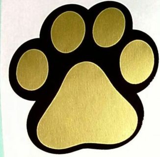 ↗️⭕(2) 1.5" PAWS GOLD FOIL STICKERS!!⭕