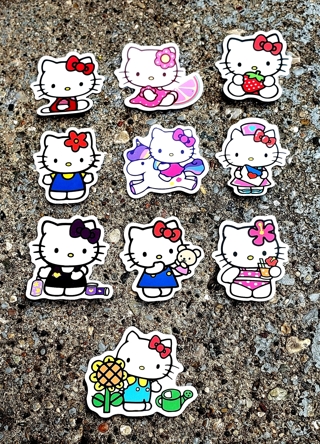 HELLO KITTY LARGE WATERPROOF GLOSSY STICKERS STYLE 2 FOR LAPTOP SCRAPBOOK 