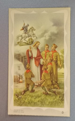 Jesus and Boy Scouts Catholic card