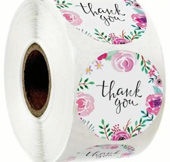 ↗️NEW⭕(30) 1" BEAUTIFUL FLORAL THANK YOU STICKERS!!⭕