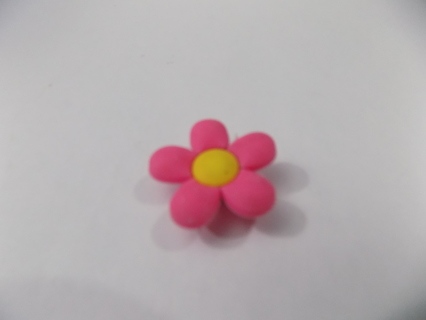 Crox Shoe Charm 5 petal pink daisy yellow center