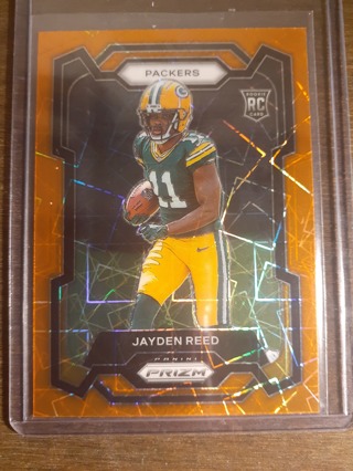 Jayden Reed 2023 Panini Prizm Orange Lazer Prizm Rookie ~ SP