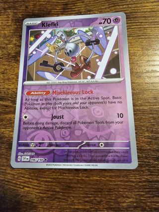 Pokemon Klefki reverse holo rare card 096/198