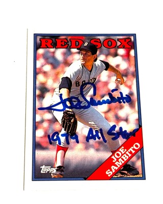 Autographed Joe Sambito  1988 Topps #784 Card Boston Red Sox-1979 All Star Inscription