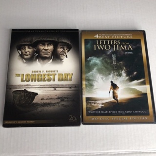 Lot of 2 WWII DVDS The Longest Day & Letters from Iwo Jima 