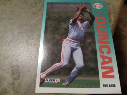 1992 FLEER MARIANO DUNCAN CINCINNATI REDS BASEBALL CARD# 406