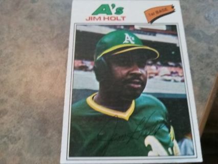 1977 TOPPS JIM HOLT OAKLAND A's BASEBALL CARD# 349