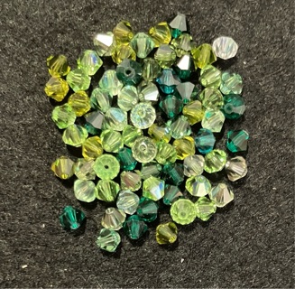 2 grams Green Swarovski Crystals