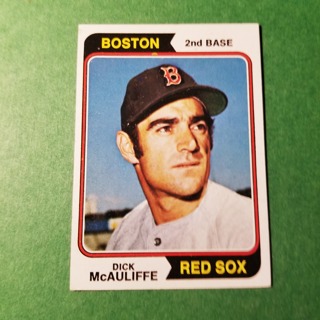 1974 - TOPPS BASEBALL CARD NO. 495 - DICK McAULIFFE - RED SOX - EXMT/NRMT