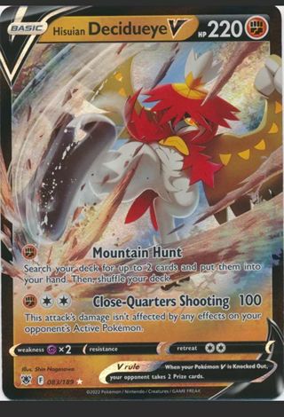 NM Ultra Rare Hisuian Decidueye V Pokemon card TCG SWSH