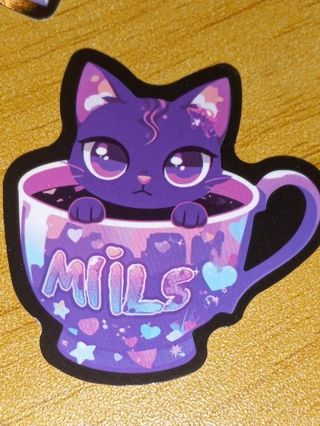 Cat Cute one nice vinyl sticker no refunds I send all regular mail only nice quality