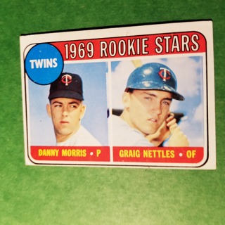 1969 - TOPPS EXMT - NRMT BASEBALL - CARD NO. 99 - 1969 ROOKIE STARS - TWINS  - BV = $15