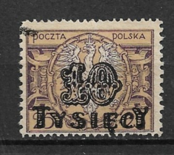 1923 Poland Sc193 10,000m surcharge on 25m used