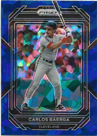 2023 PRIZM CARLOS BAERGA BLUE CRACKED ICE PRIZM REFRACTOR CARD