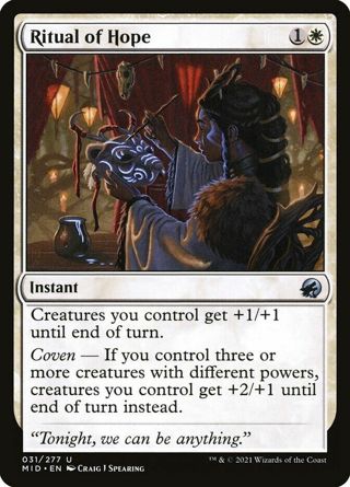 MTG Ritual of Hope Innistrad: Midnight Hunt 031/277 Uncommon