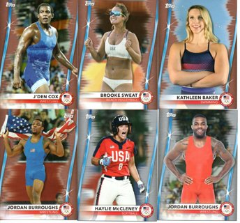 (6) 2021 Topps Olympics Bronze Silver Inserts