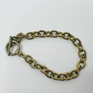 Silver Chunky Cable Chain Toggle Bracelet 