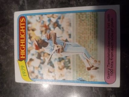 Garry Templeton 1980 Topps Record Breaker St Louis Cardinals