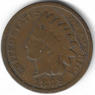 1889 Indian Head Penny U.S. One Cent Coin