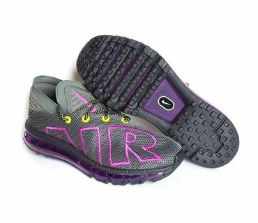 Nike Air Max Flair Up Tempo Shoes (10.5) Men's AH9711-001 Grey/Purple/Volt Run