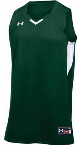 New Women's Dark Green / White Under Armour Fury Basketball Jersey Sz 2XL