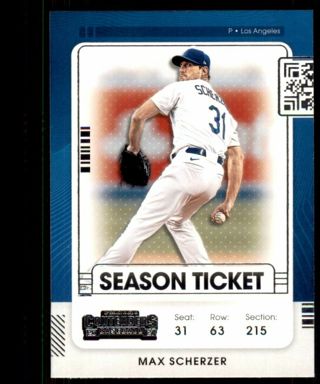 2021 Contenders Base Season Ticket #61 Max Scherzer - Los Angeles Dodgers