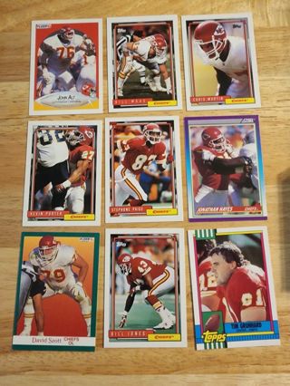 9 card lot Chiefs