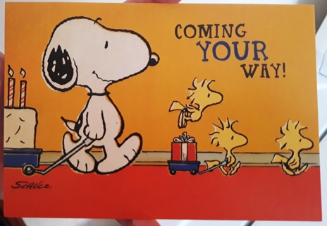 Snoopy & Woodstock Happy Birthday card w/envelope
