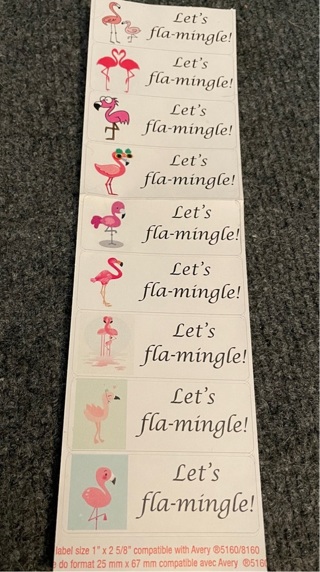 Sheet of 9 Pink Flamingo Stickers!! FreeShipping !!