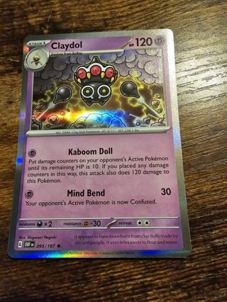 Pokemon Claydol holo rare card 095/197