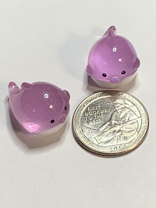 OCEAN/MARINE LIFE ANIMALS~#19~PURPLE~SET OF 2~GLOW IN THE DARK~FREE SHIPPING!