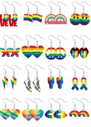 16 Pair Pride Earrings, Choice Of Two