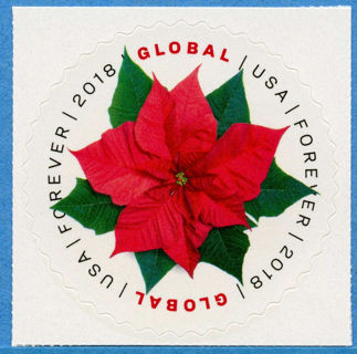10X GLOBAL STAMPS POINSETTIA $1.30 x10